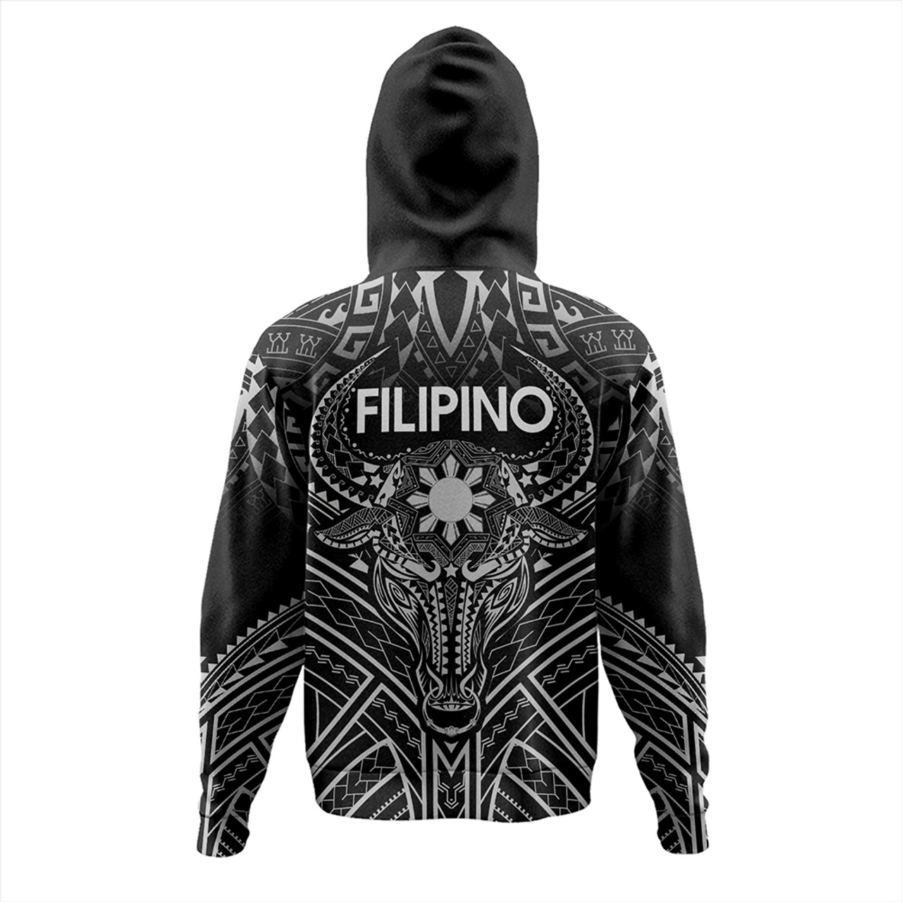 Philippines Filipinos Hoodie Tribal Koner Water Buffalo Tattoo White