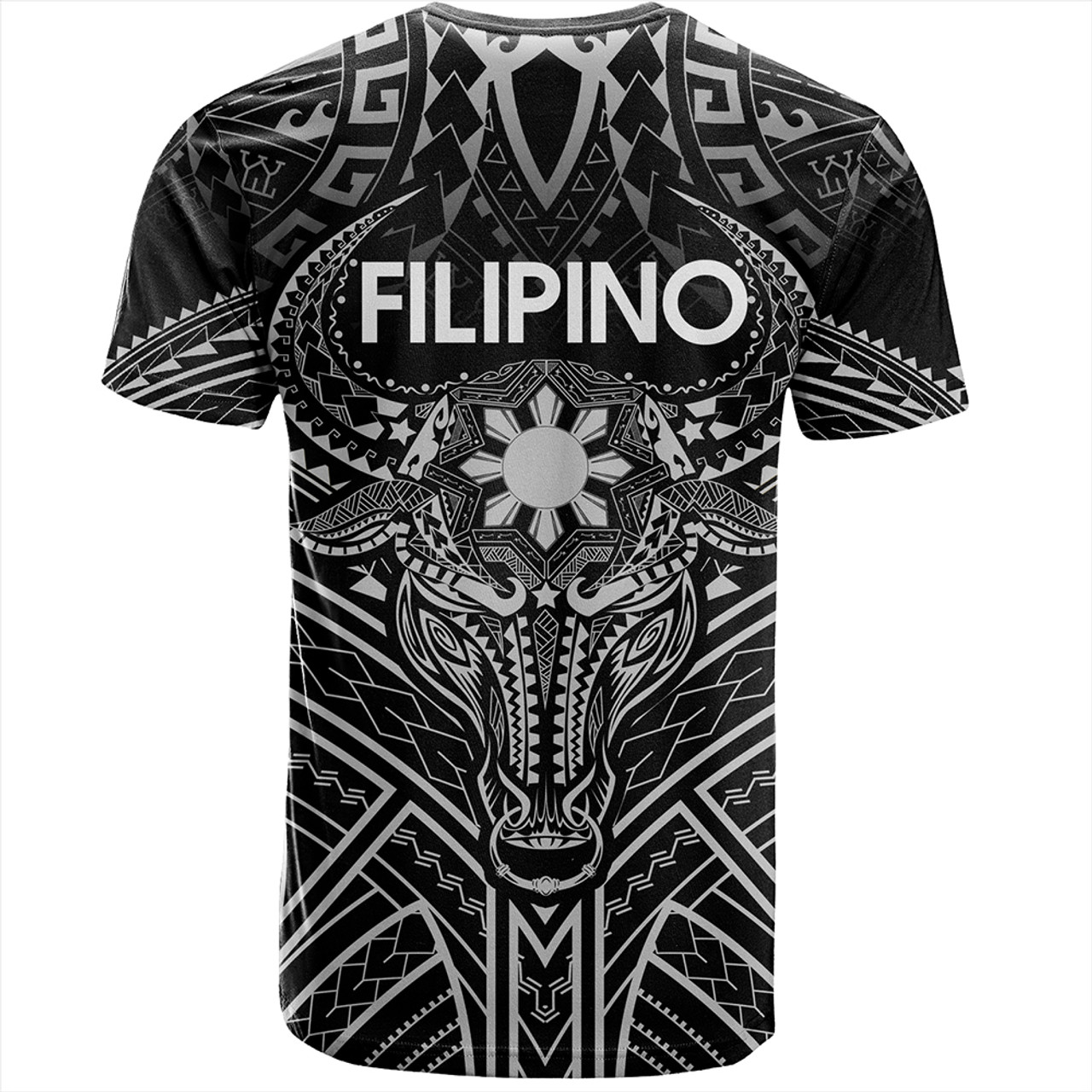 Philippines Filipinos T-Shirt Tribal Koner Water Buffalo Tattoo White