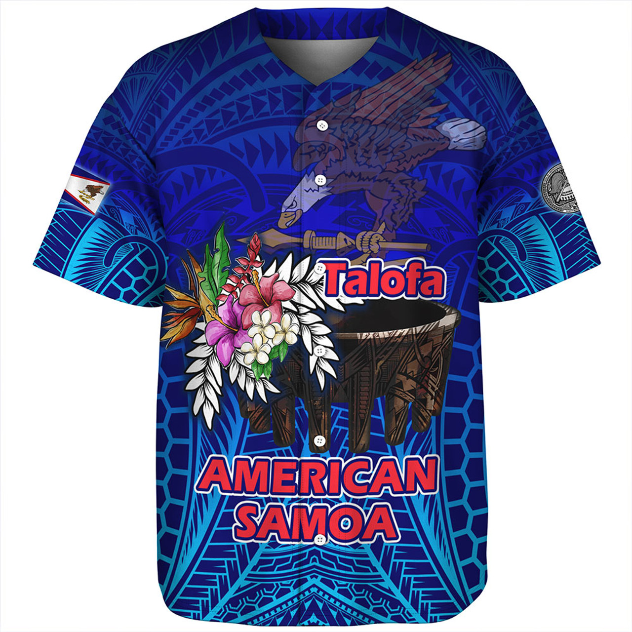 American Samoa Baseball Shirt Talofa American Samoa Kava Bowl
