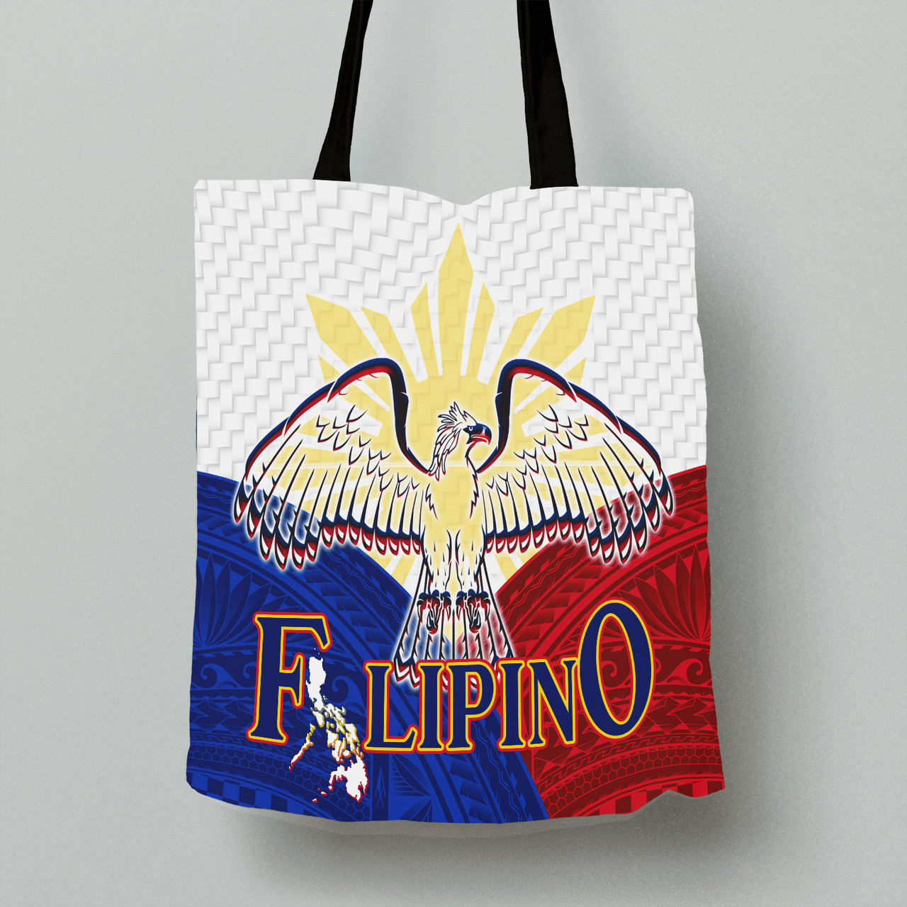 Philippines Filipino Nation Birds With Sun And Stars Style Tote Bags
