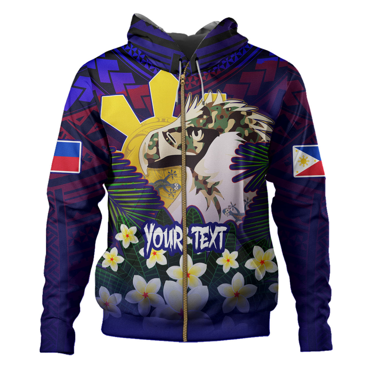 Philippines Filipinos Hoodie Custom Philippine Sun And Eagles Summer Vibes