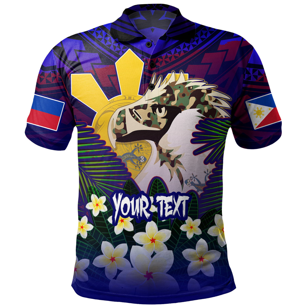 Philippines Filipinos Polo Shirt Custom Philippine Sun And Eagles Summer Vibes