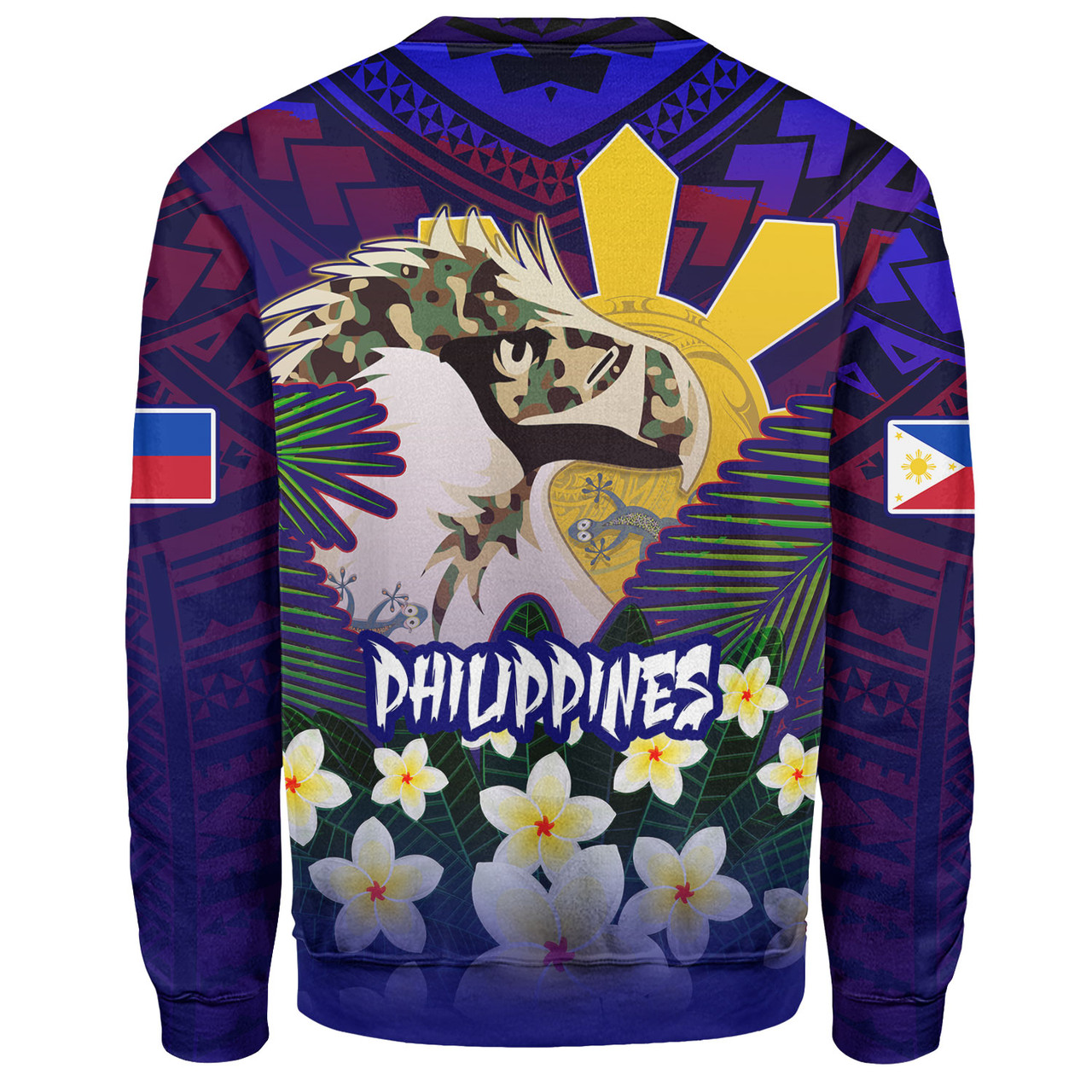 Philippines Filipinos Sweatshirt Custom Philippine Sun And Eagles Summer Vibes