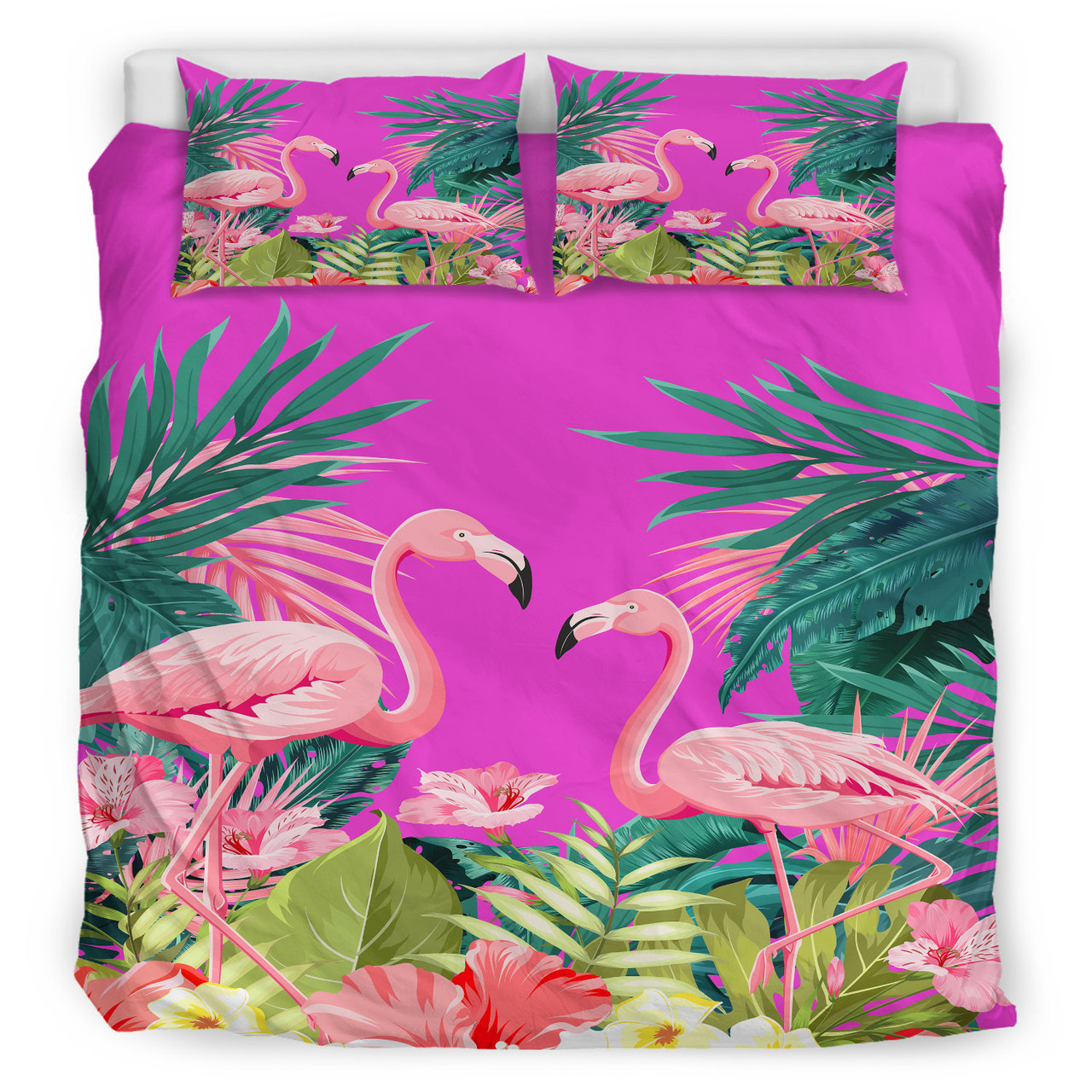 Polynesian Bedding Set - Flamingo Love Sumer Vibes Tropical Pinky Bedding Set