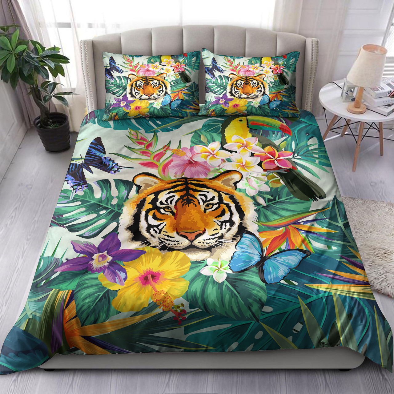 Polynesian Bedding Set - Tiger Tropical Life Summer Vibes Bedding Set
