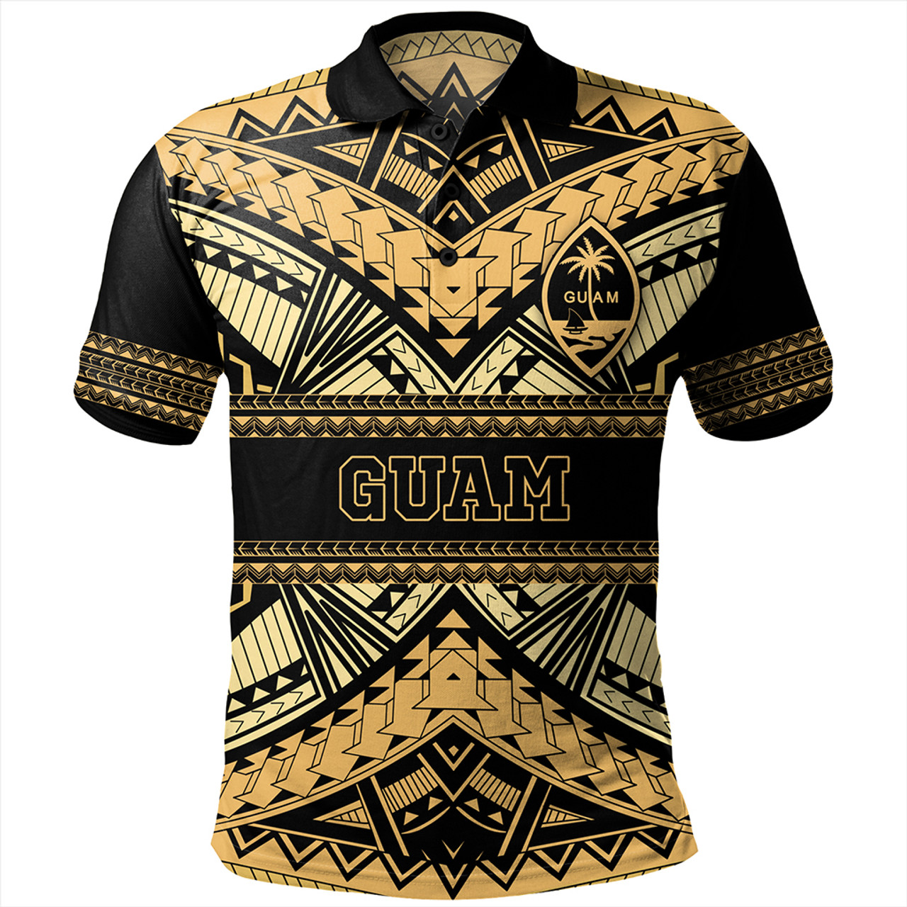 Guam Polo Shirt Custom Micronesian Gold Luxury Style