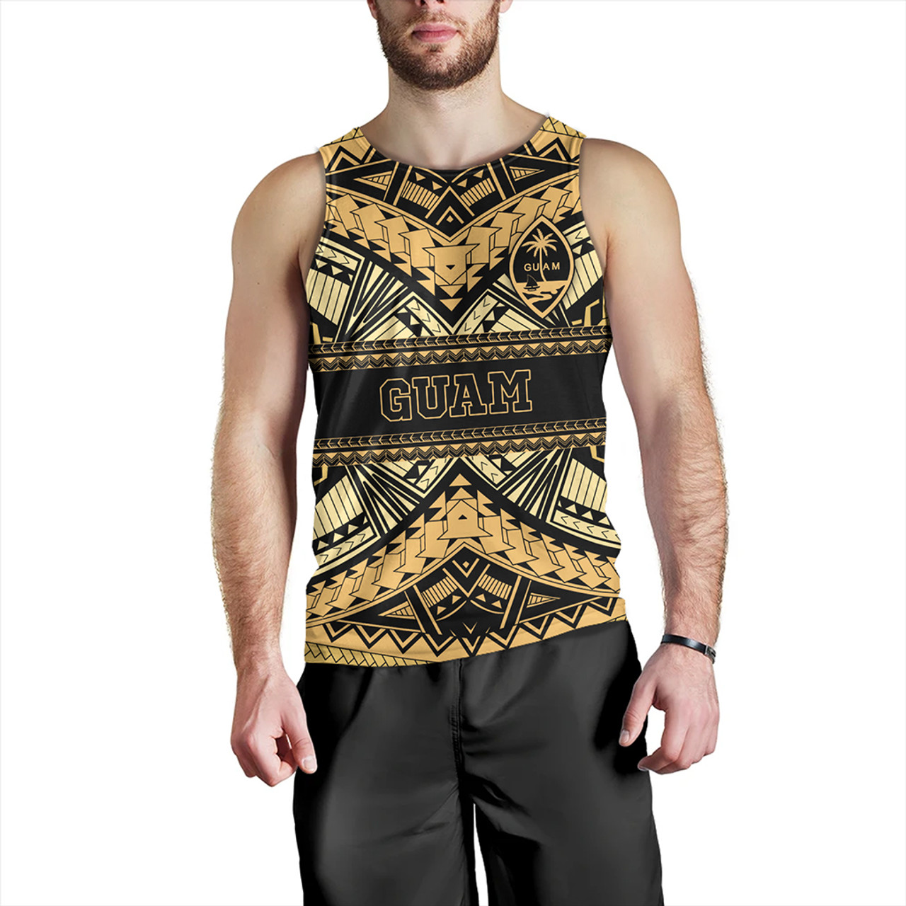 Guam Tank Top Custom Micronesian Gold Luxury Style