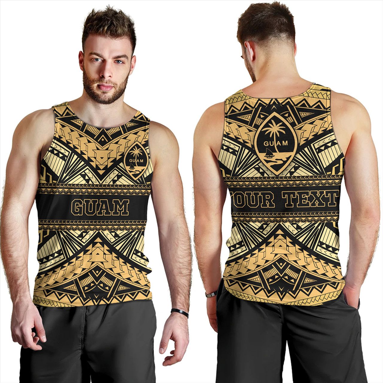 Guam Tank Top Custom Micronesian Gold Luxury Style