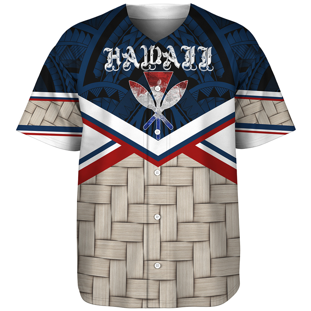 Hawaii Baseball Shirt Tribal Style Kanaka