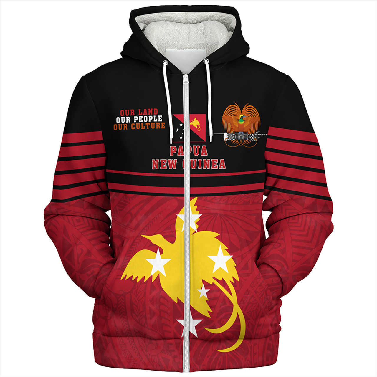 Papua New Guinea Sherpa Hoodie Our Land Our People Our Culture