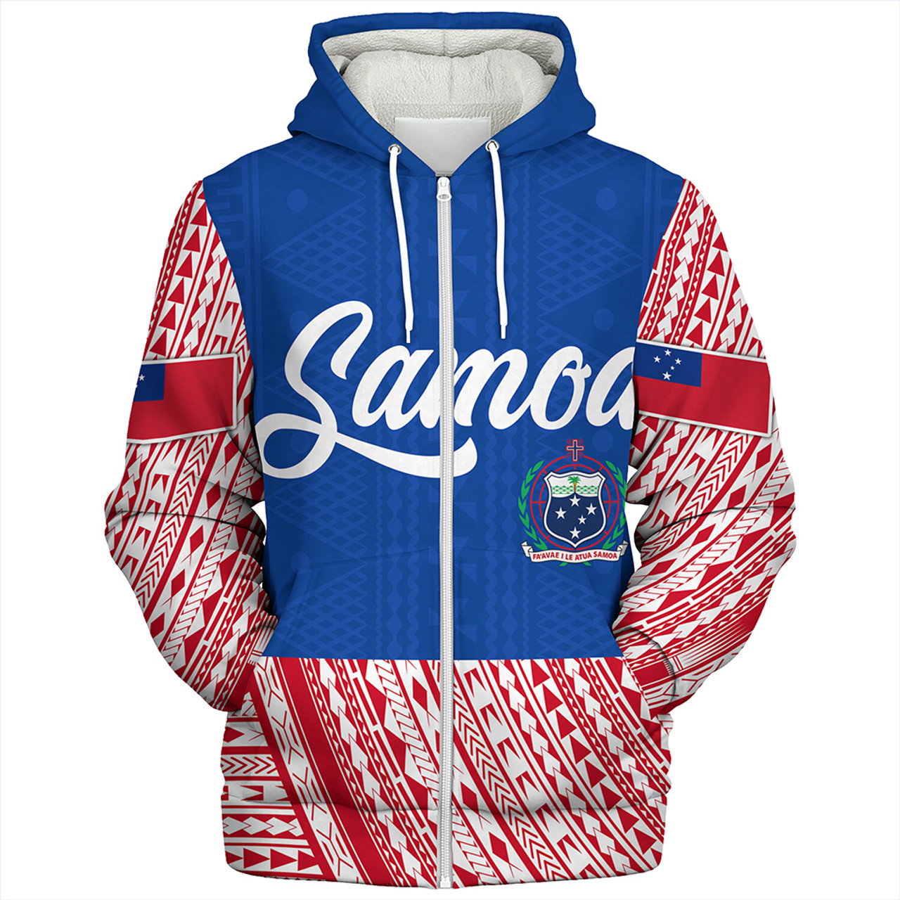 Samoa Sherpa Hoodie Tribal Polynseian Simple Style