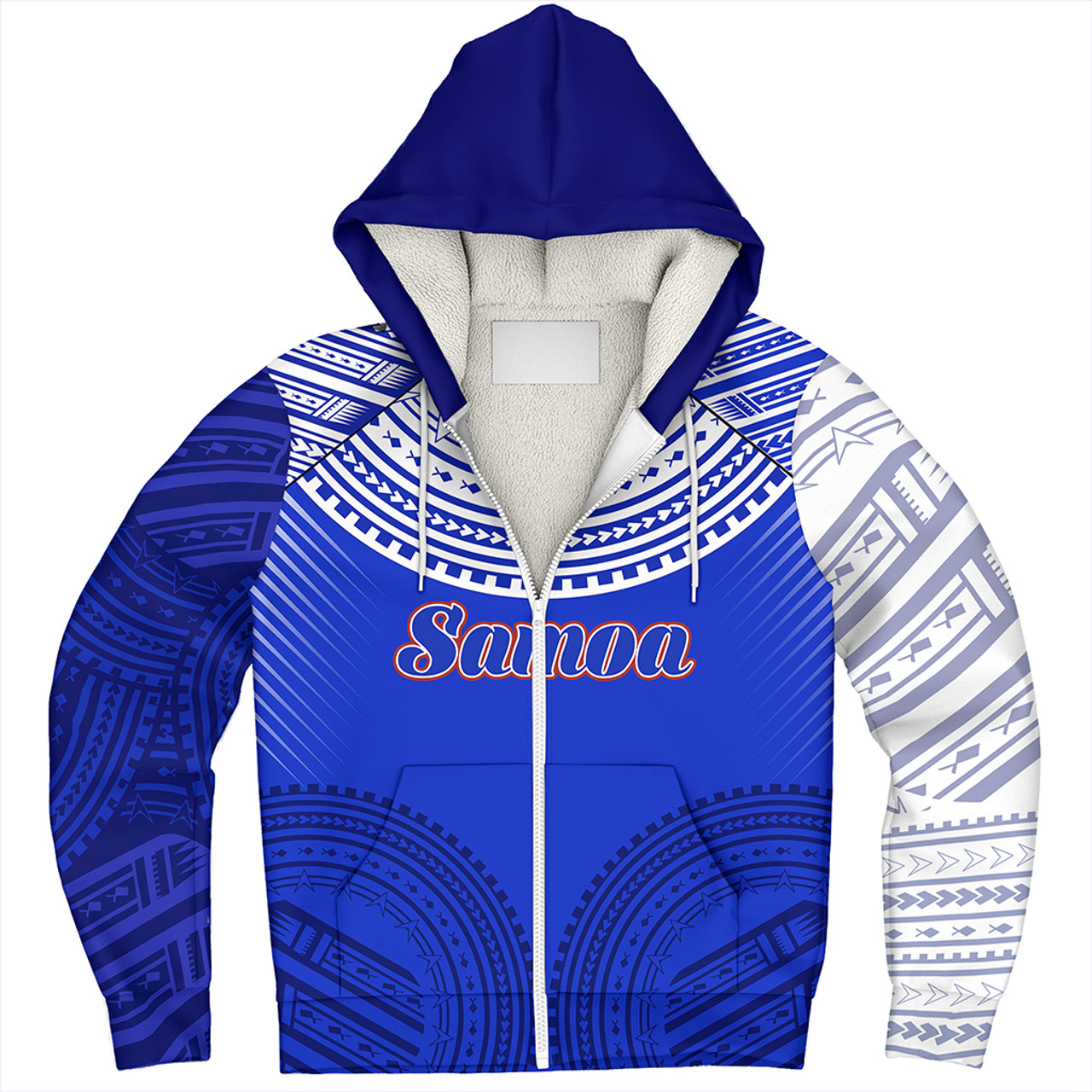 Samoa Sherpa Hoodie Polynesian Tribal Style Sport