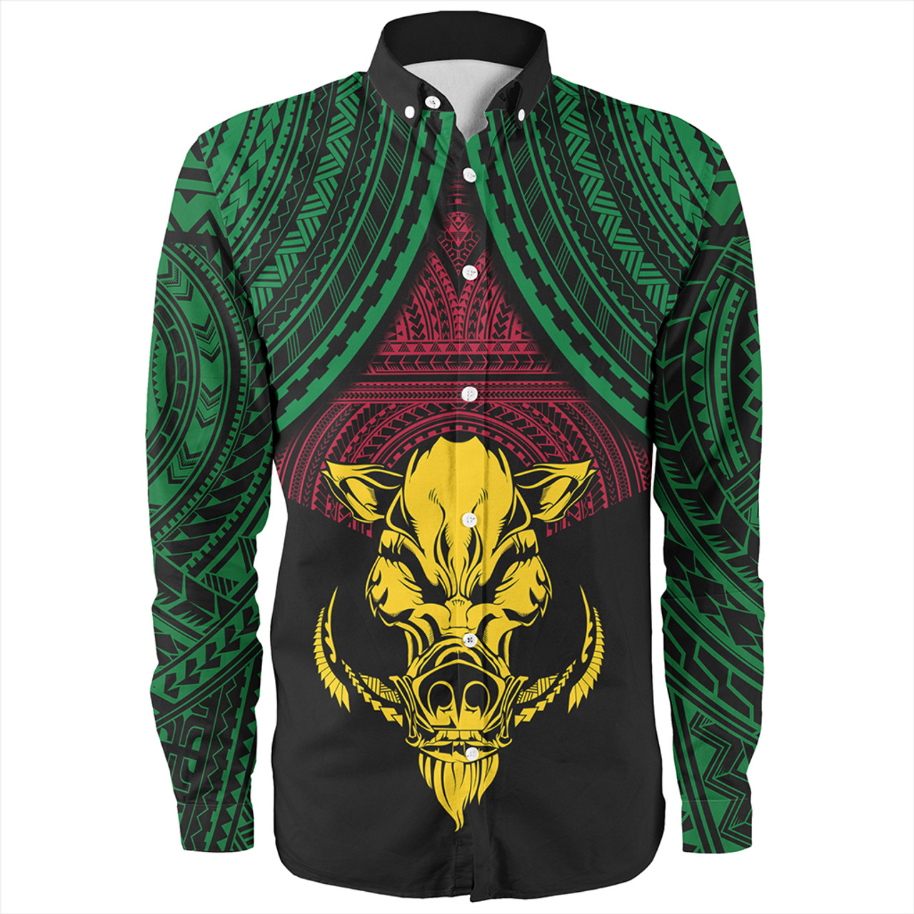 Vanuatu Long Sleeve Shirt Coat Of Arms Tribal