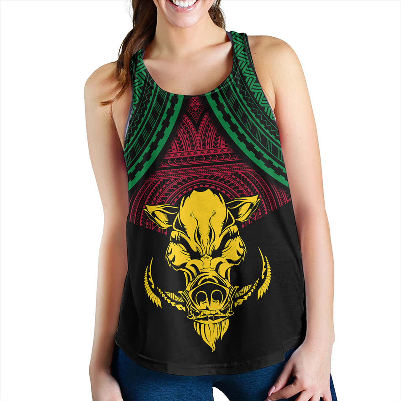 Vanuatu Women Tank Coat Of Arms Tribal