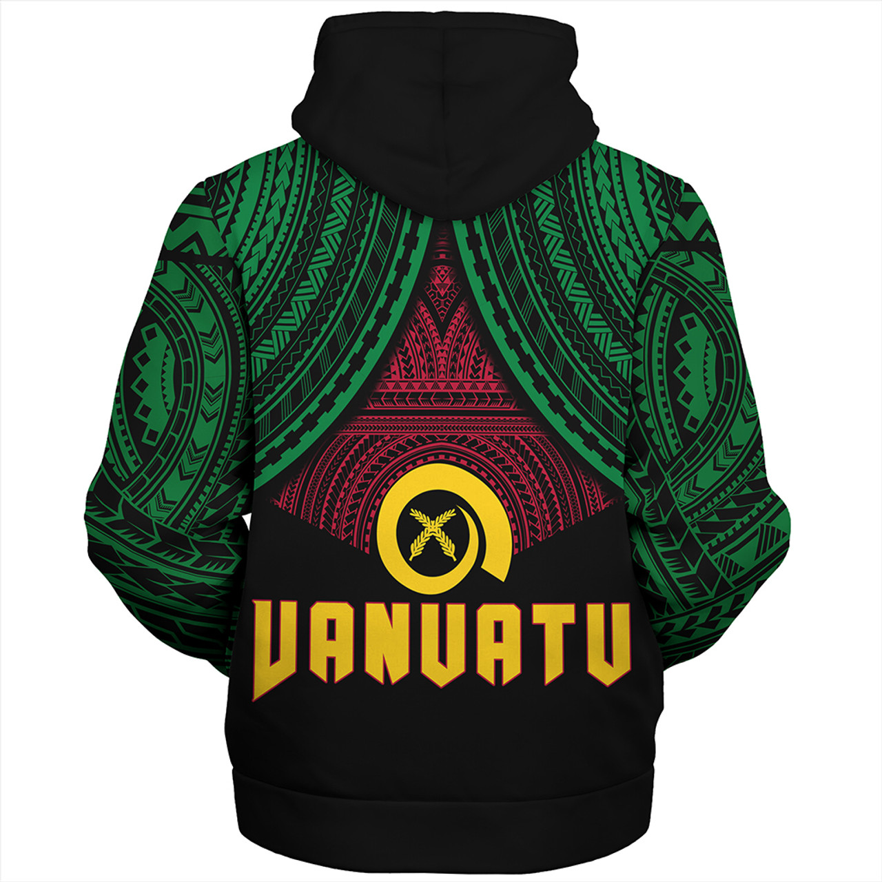 Vanuatu Sherpa Hoodie Coat Of Arms Tribal