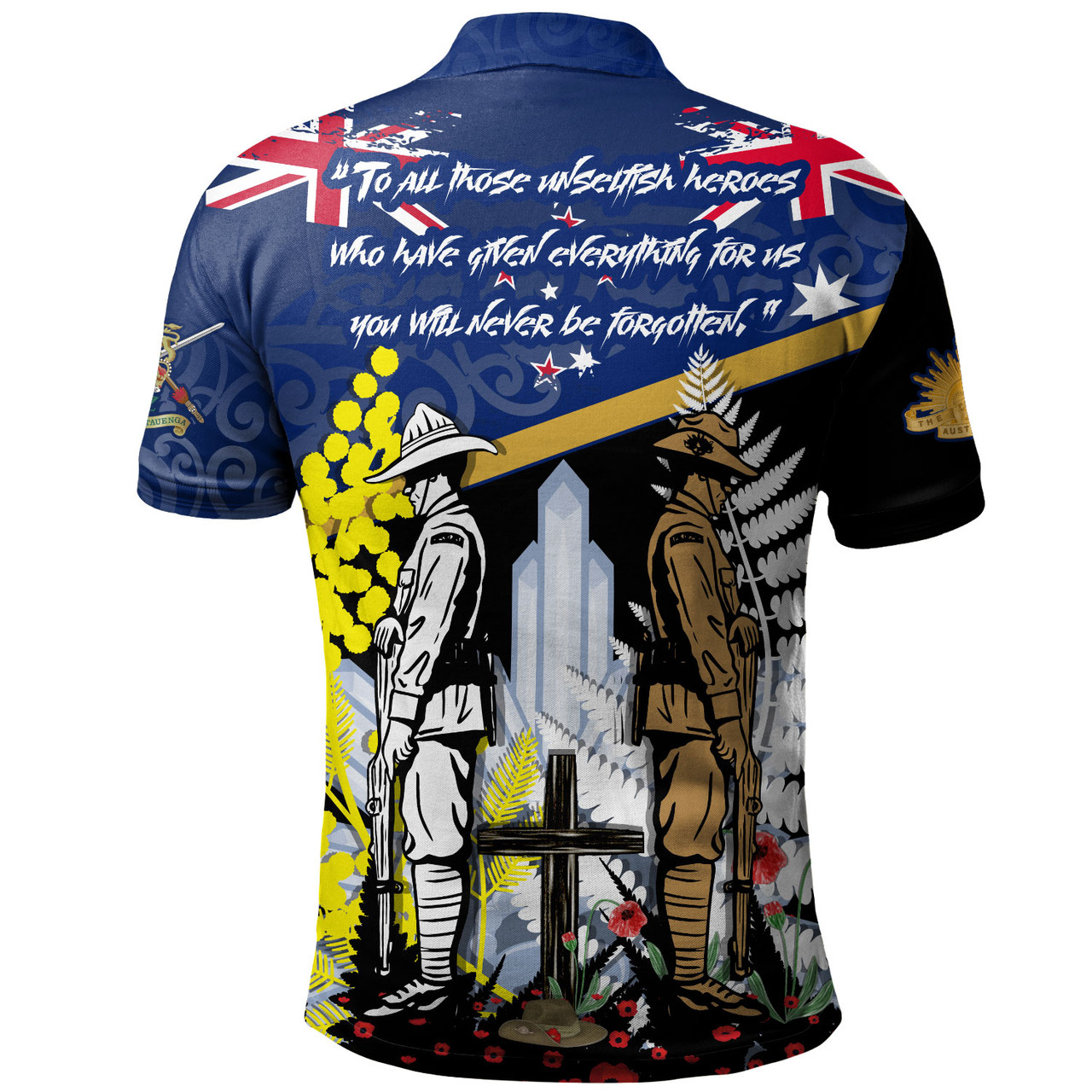 New Zealand Polo Shirt Custom Australian and New Zealand Army Corps Anzac Day