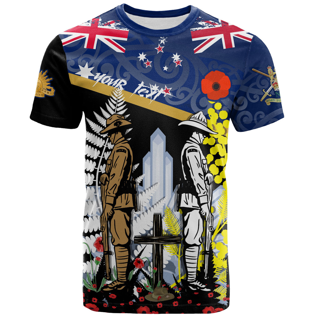 New Zealand T-Shirt Custom Australian and New Zealand Army Corps Anzac Day