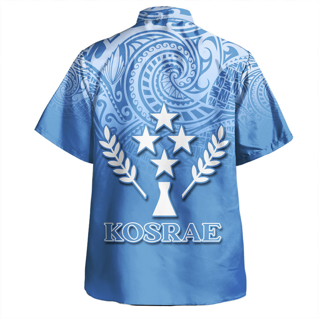 Kosrae Hawaiian Shirt Flag Color With Traditional Patterns