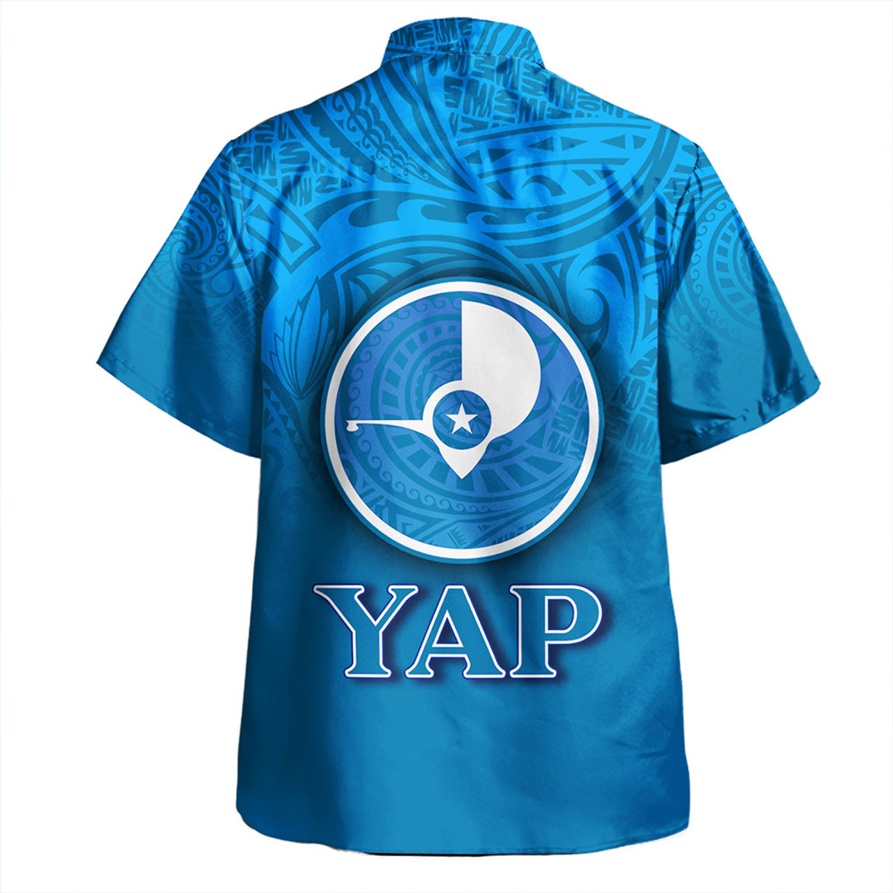 Yap State Hawaiian Shirt Flag Color With Traditional Patterns