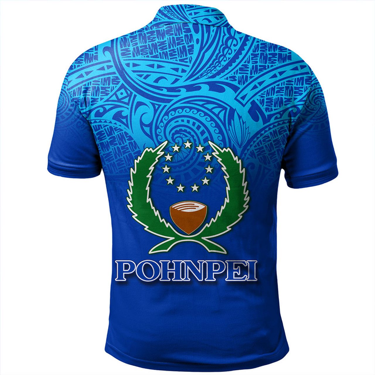 Pohnpei State Polo Shirt Flag Color With Traditional Patterns
