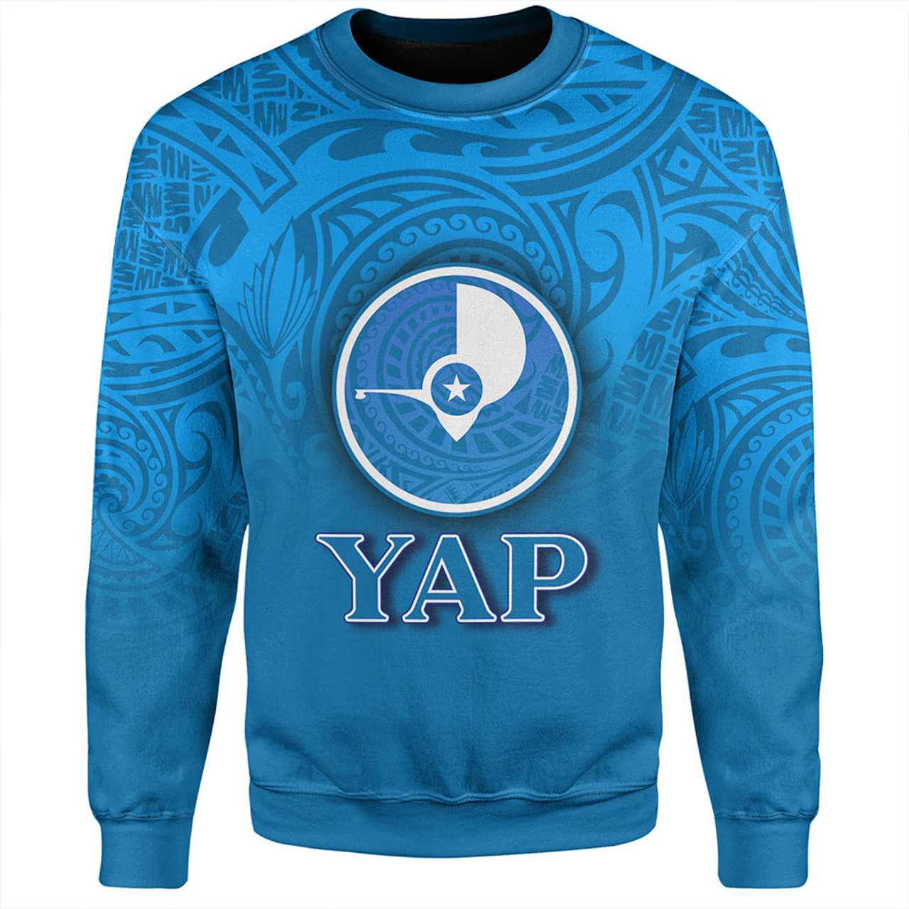 Yap State Sweatshirt Flag Color With Traditional Patterns