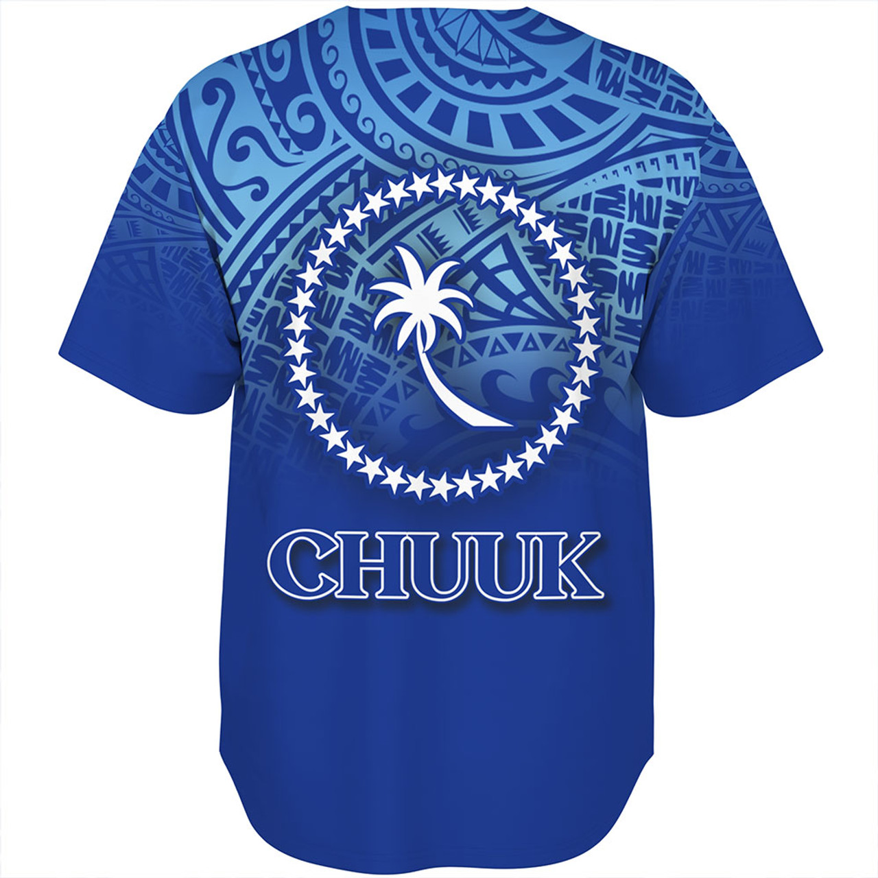 Chuuk State Baseball Shirt Flag Color With Traditional Patterns