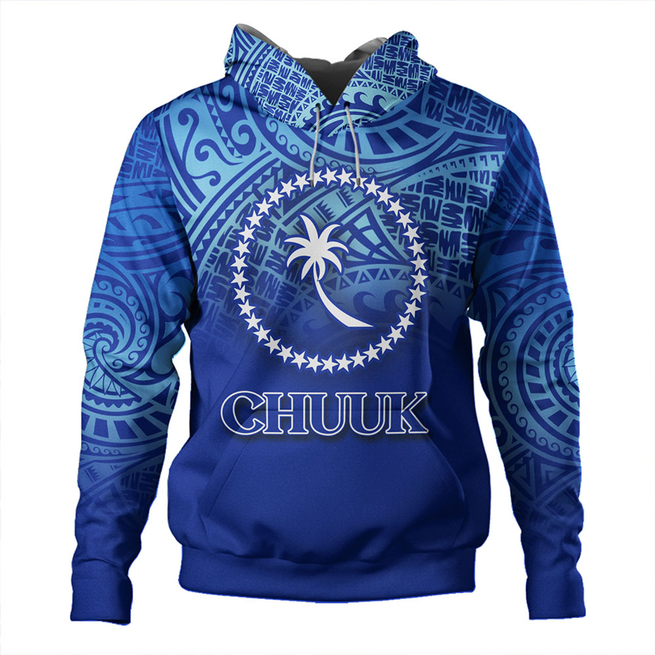 Chuuk State Hoodie Flag Color With Traditional Patterns