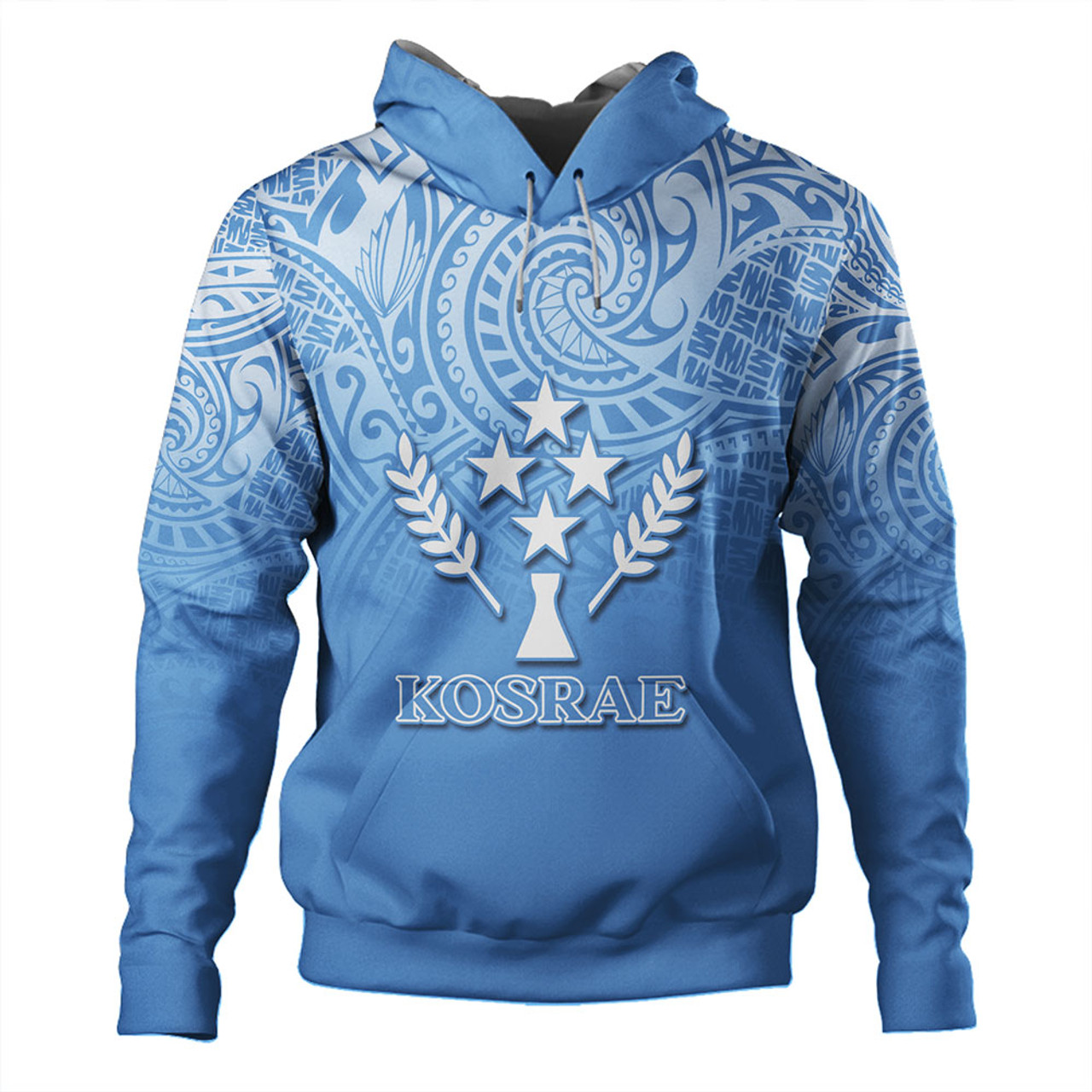 Kosrae Hoodie Flag Color With Traditional Patterns