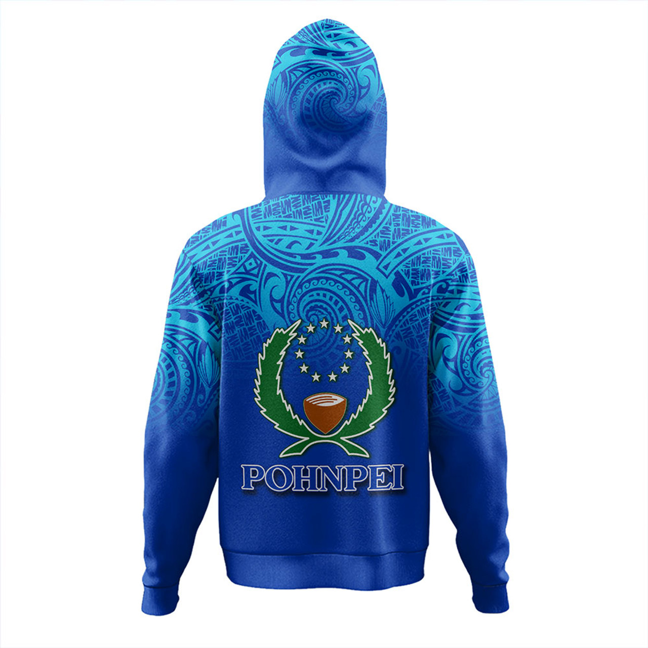 Pohnpei State Hoodie Flag Color With Traditional Patterns