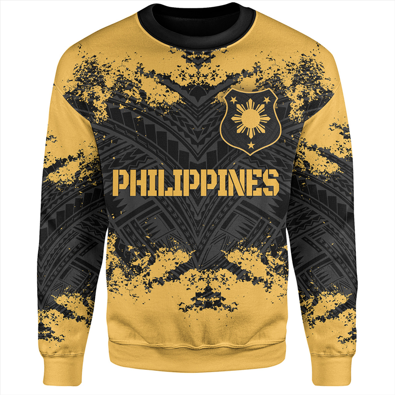 Philippines Filipinos Sweatshirt Custom Grunge Texture Tribal Pattern