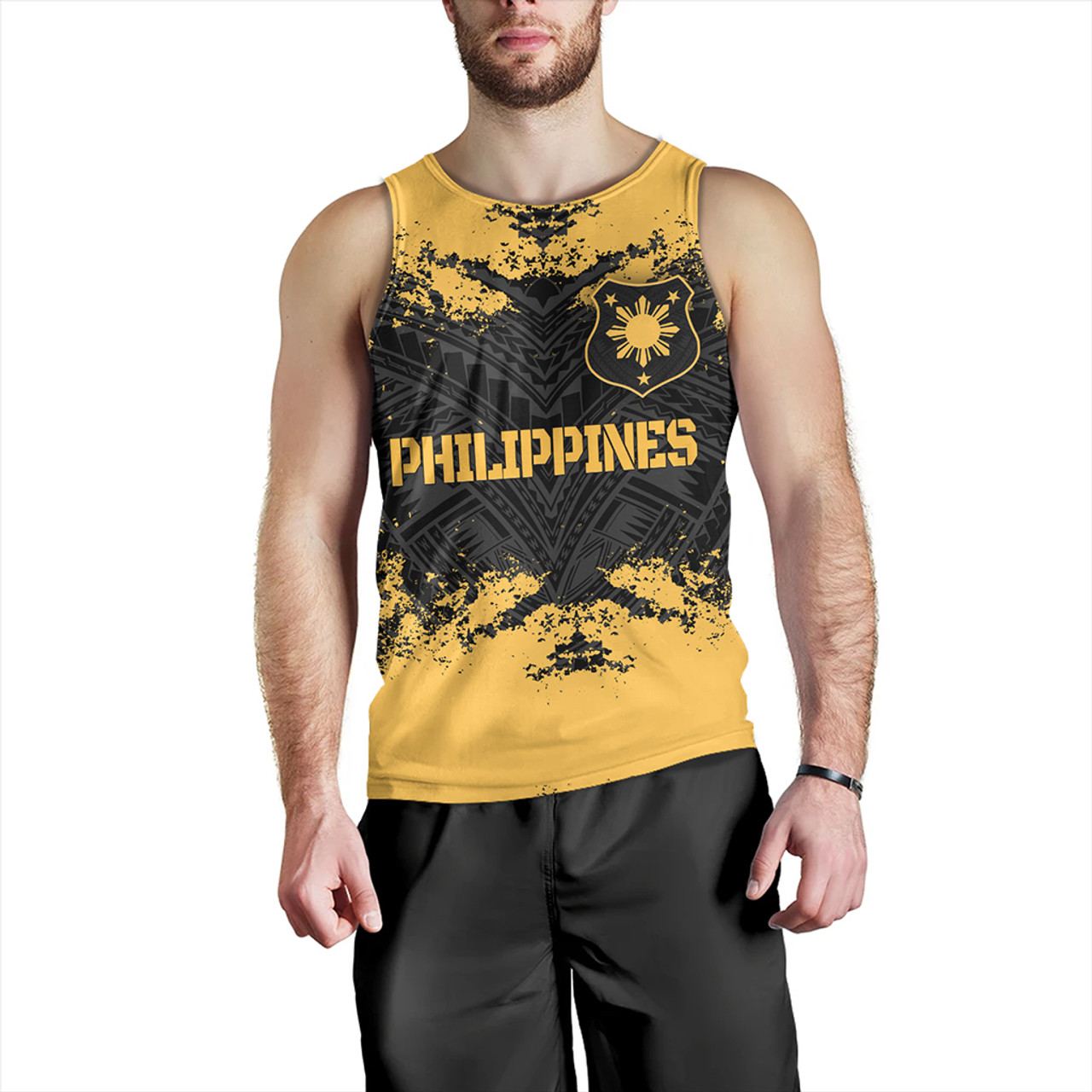 Philippines Filipinos Tank Top Custom Grunge Texture Tribal Pattern