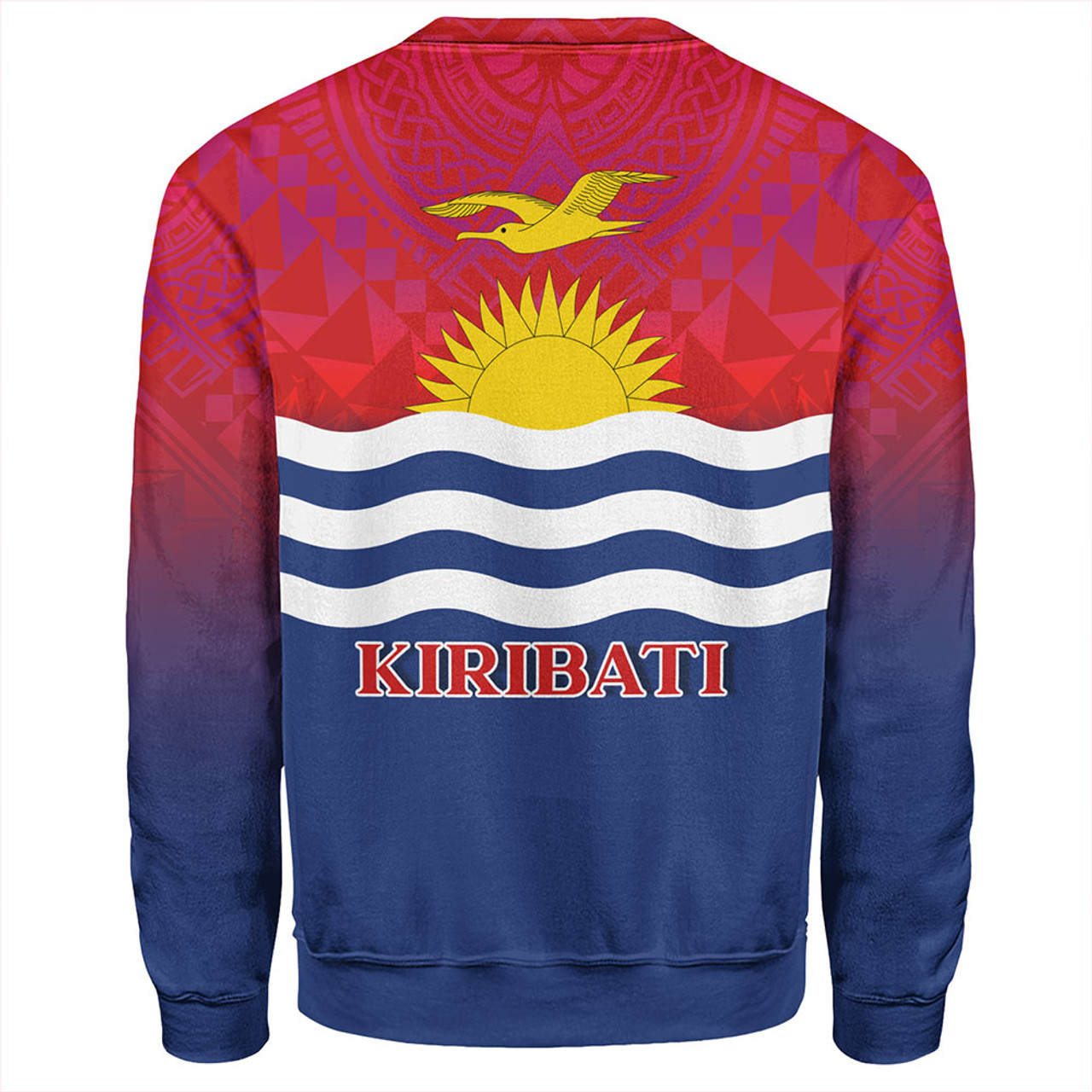 Kiribati Sweatshirt Flag Color With Traditional Patterns