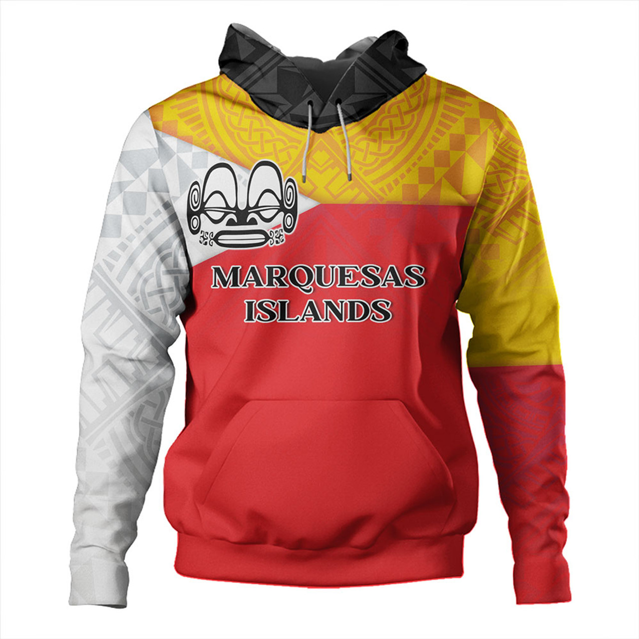 Marquesas Islands Hoodie Flag Color With Traditional Patterns