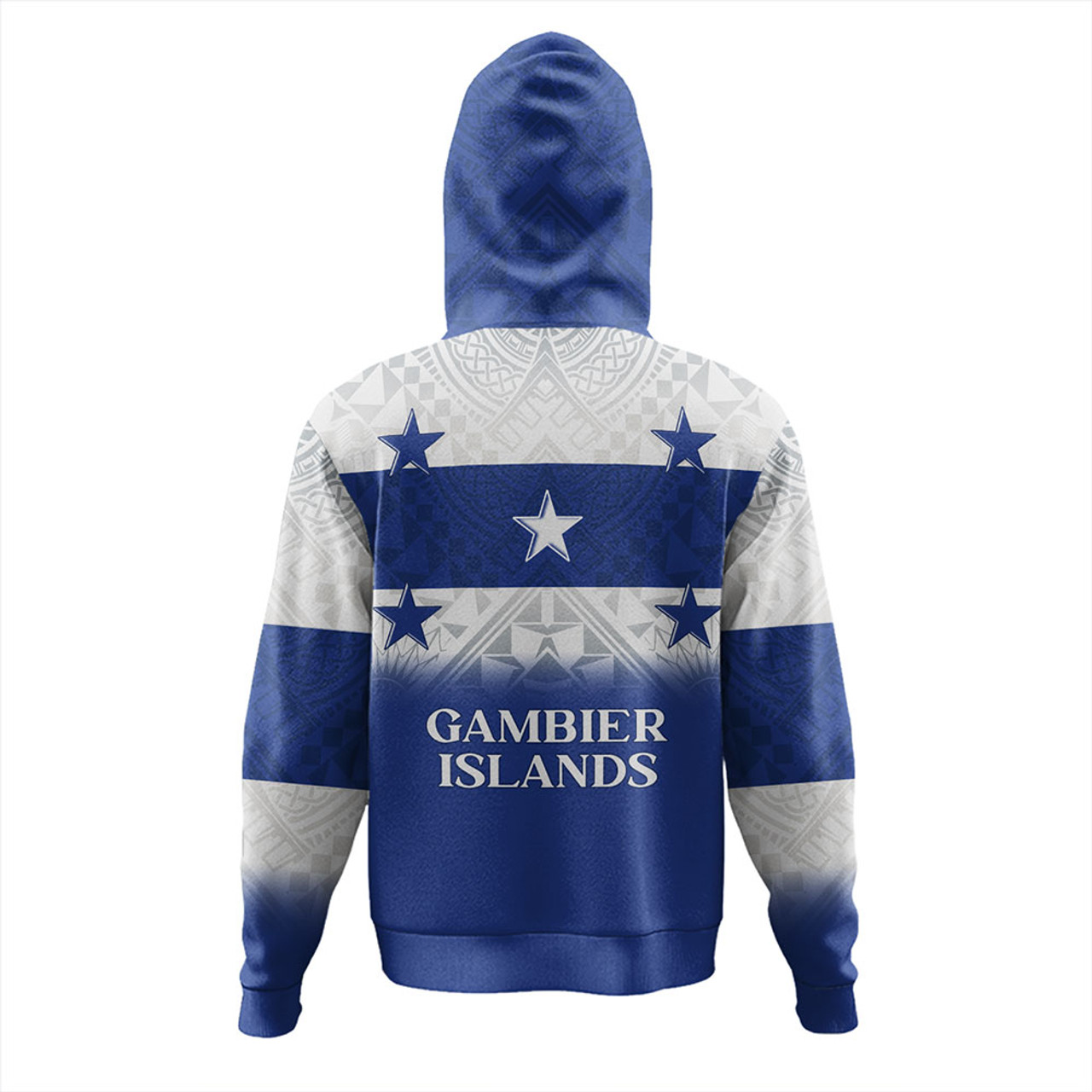 Gambier Islands Hoodie Flag Color With Traditional Patterns