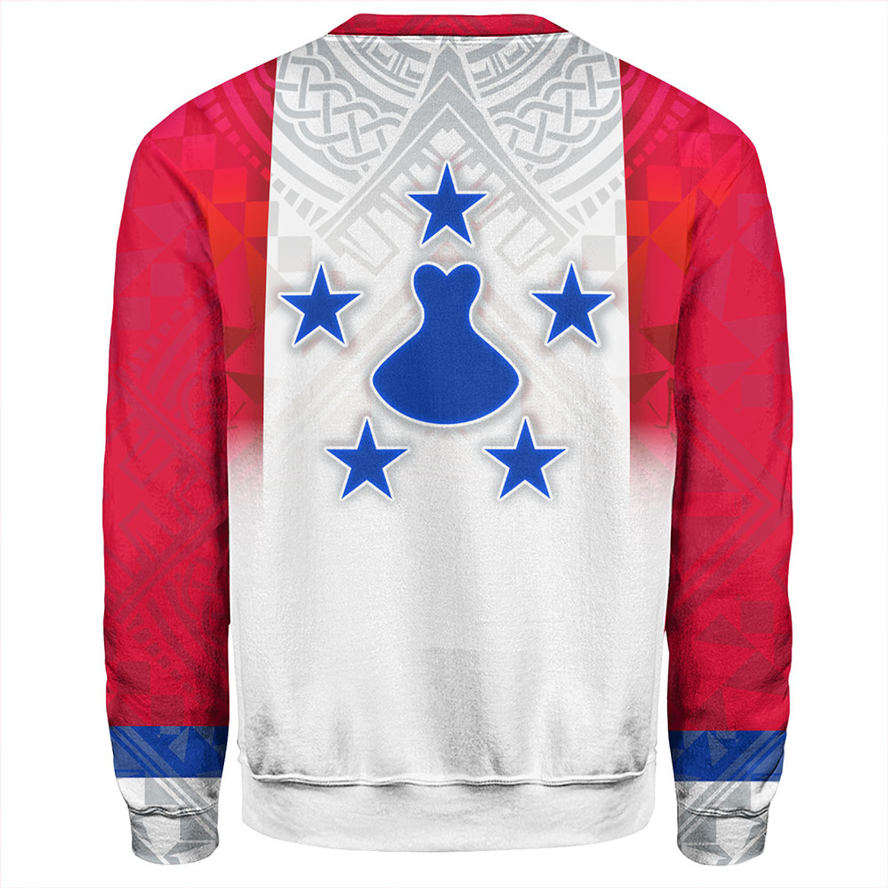 Austral Islands Sweatshirt Flag Color With Traditional Patterns