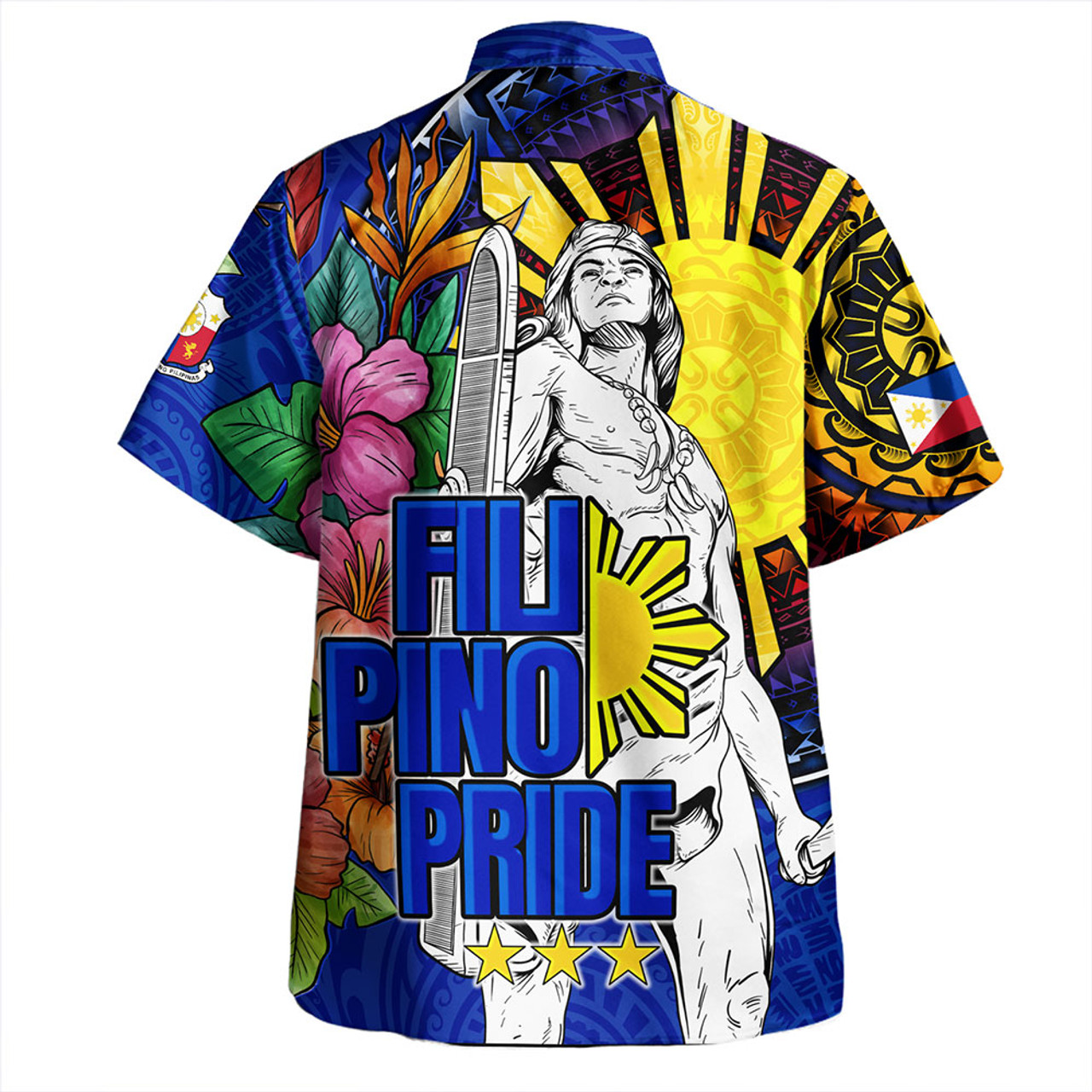 Philippines Filipinos Hawaiian Shirt Lapu-lapu Hero With Philippines Flowers Style