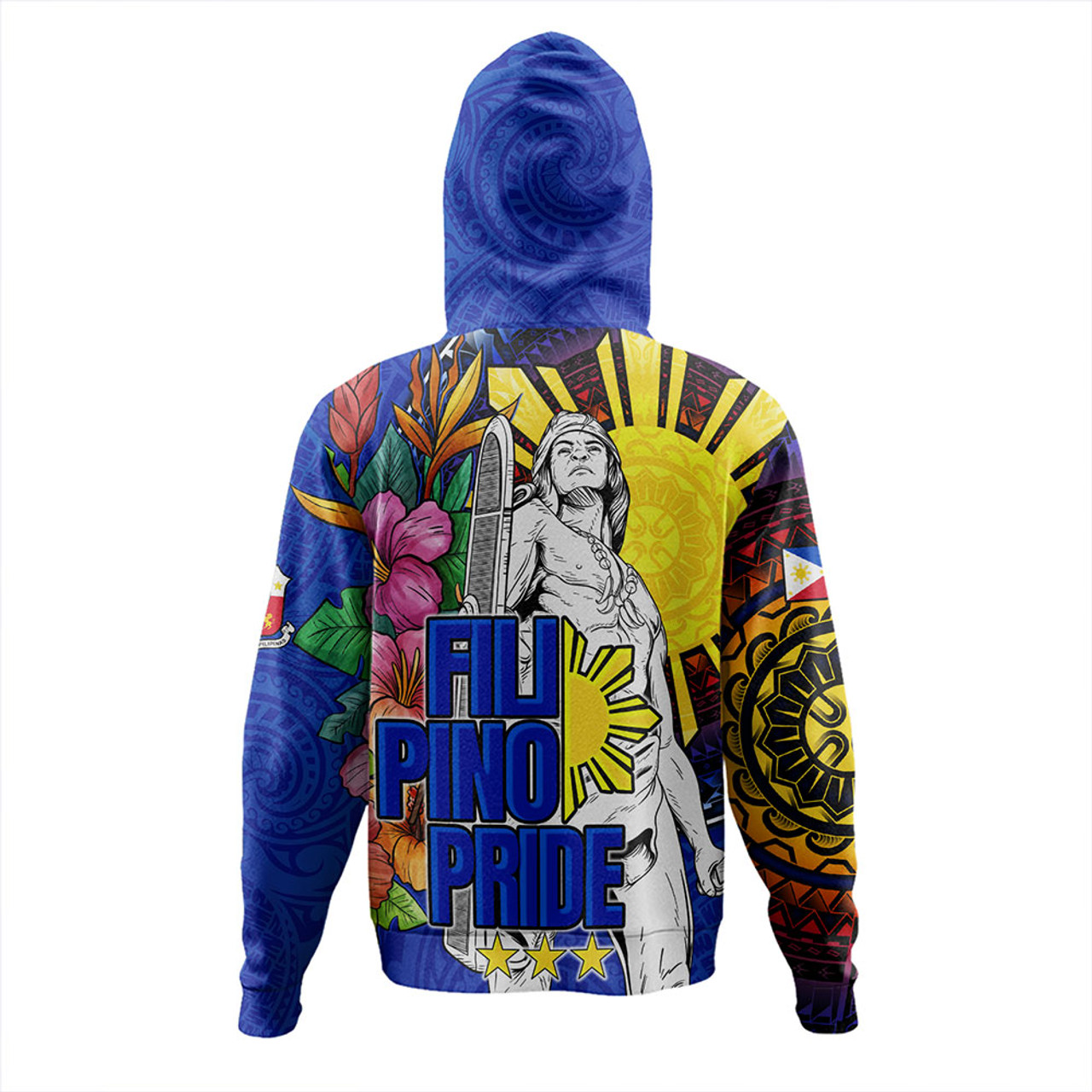 Philippines Filipinos Hoodie Lapu-lapu Hero With Philippines Flowers Style