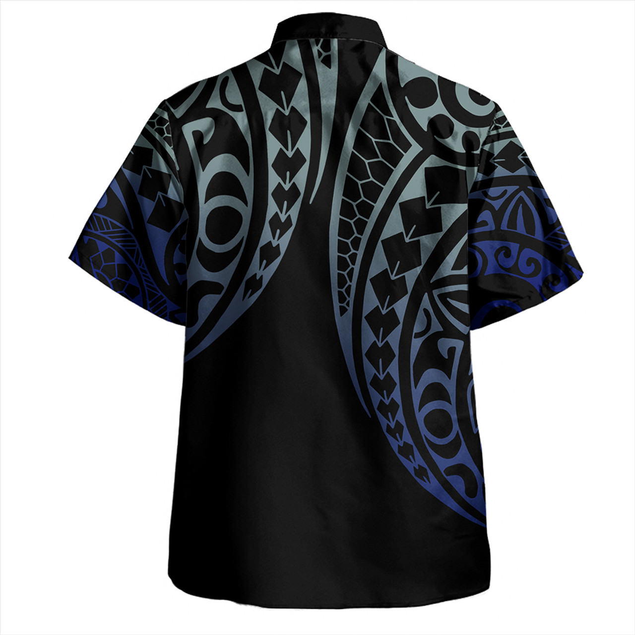 Hawaii Combo Dress And Shirt Kanaka Coat Of Arms Kakau Style Gradient Blue