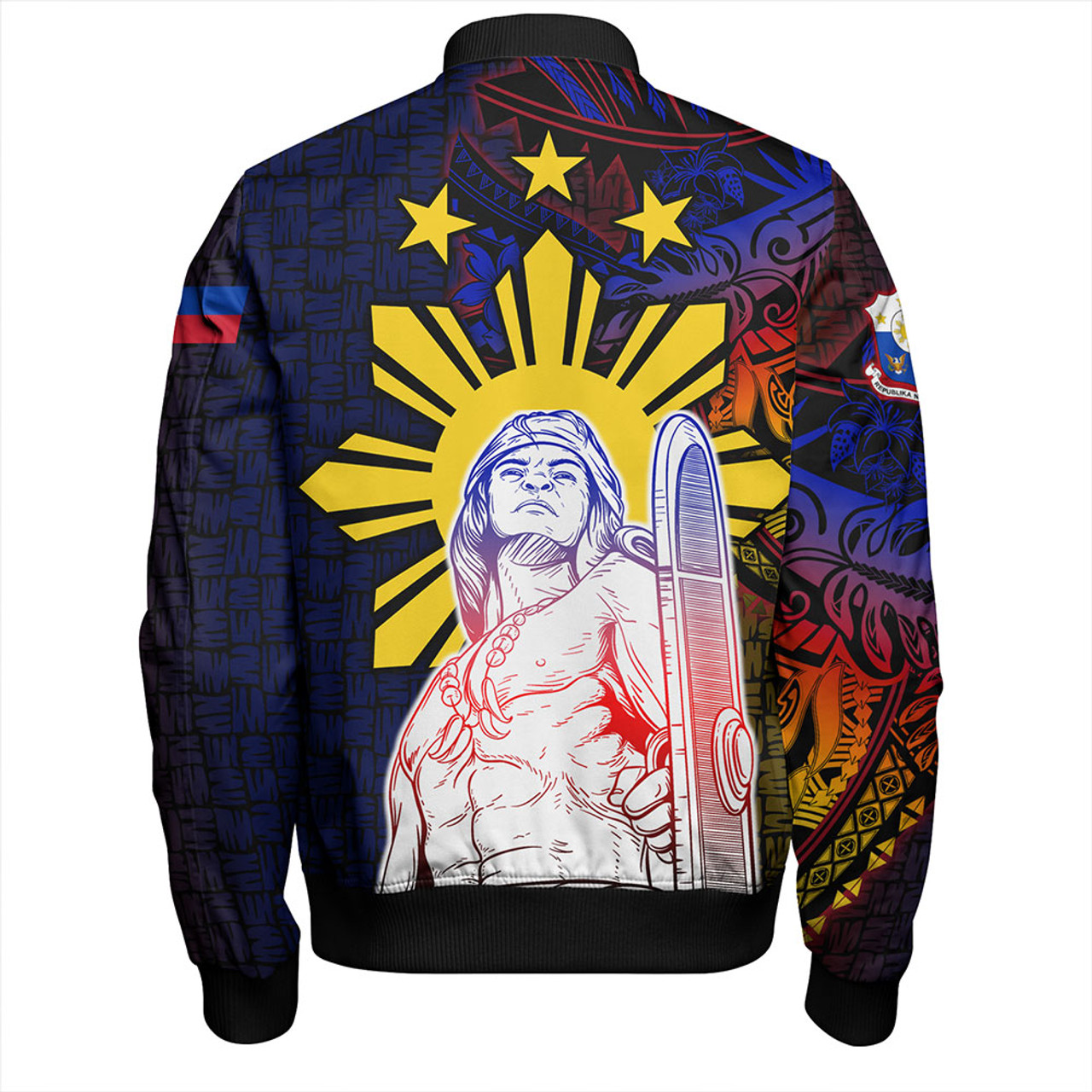 Philippines Filipinos Bomber Jacket Lapu-lapu Hero With Seal Filipinos Tribal Patterns