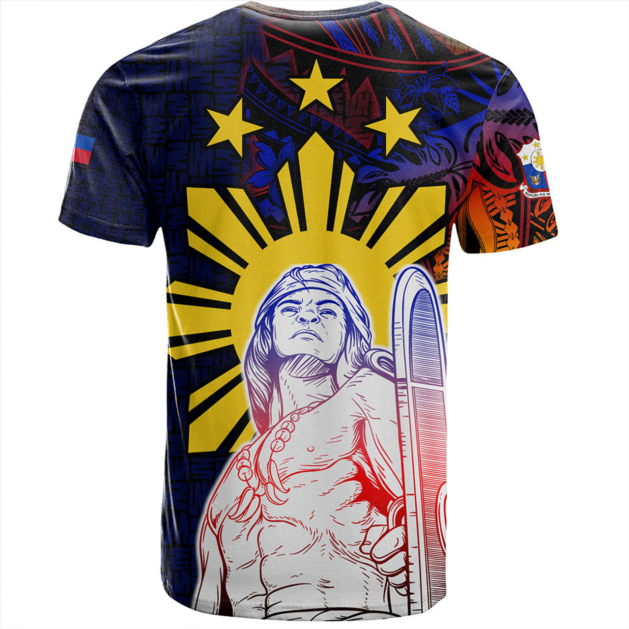 Philippines Filipinos T-Shirt Lapu-lapu Hero With Seal Filipinos Tribal Patterns