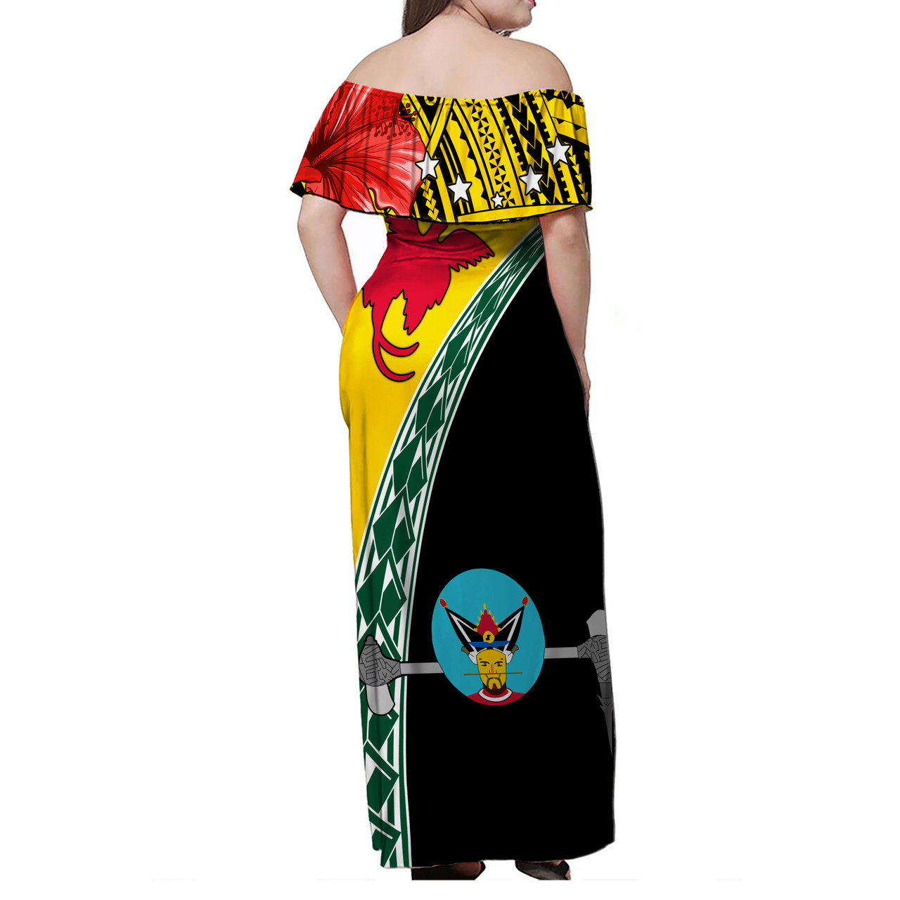 PNG Hibiscus Tribal Pattern Combo Dress And Shirt  Hela Province