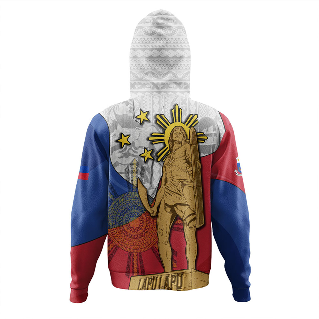 Philippines Filipinos Hoodie Lapu Lapu Heroes With Sun And Flag Tribal Patterns