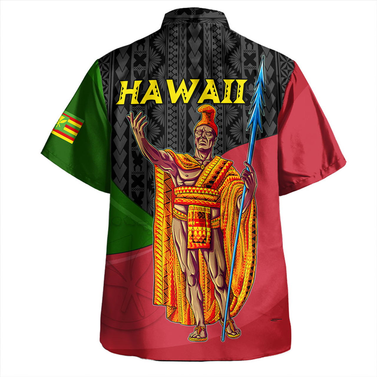 Hawaii Hawaiian Shirt Hawaii King With Map And Flag Tribal Patterns