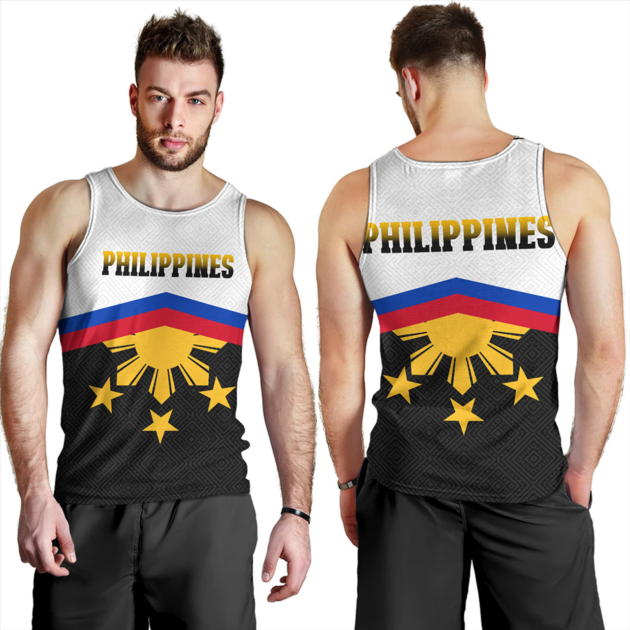 Philippines Filipinos Tank Top Sport Style Pattern Yakan Fabric