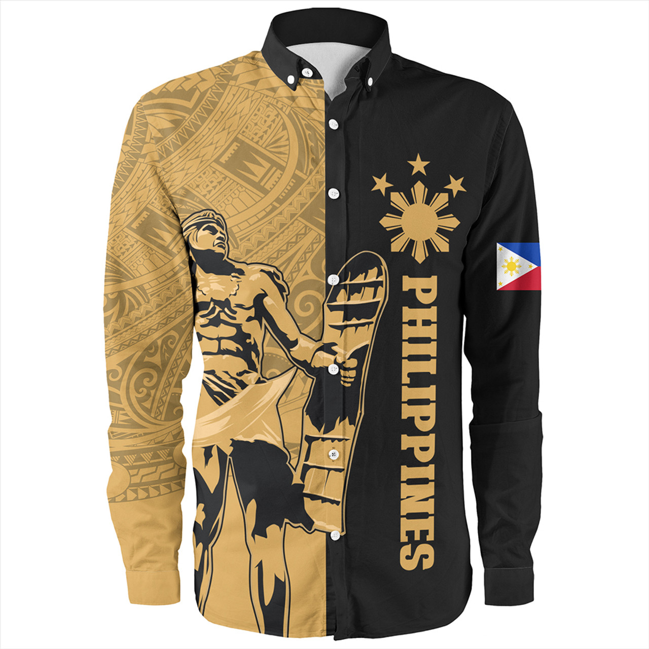 Philippines Filipinos Long Sleeve Shirt Lapu Lapu Star Tribal