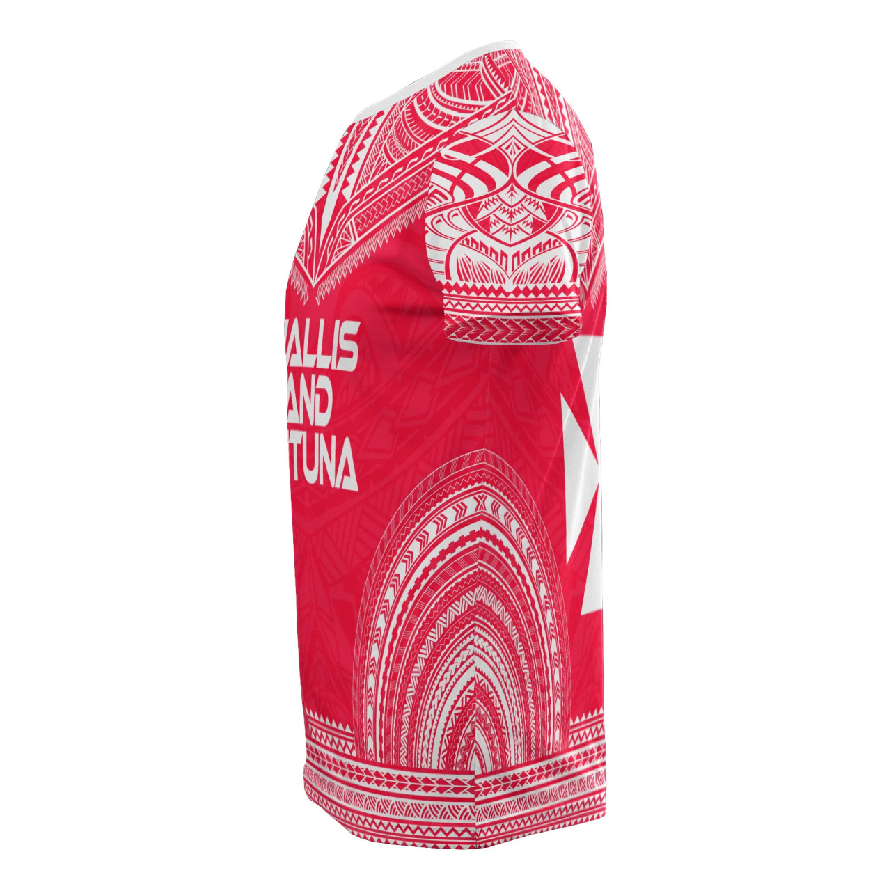 Wallis And Futuna All Over T-Shirt - Wallis And Futuna Coat Of Arms Polynesian Tattoo Style Red Version 3