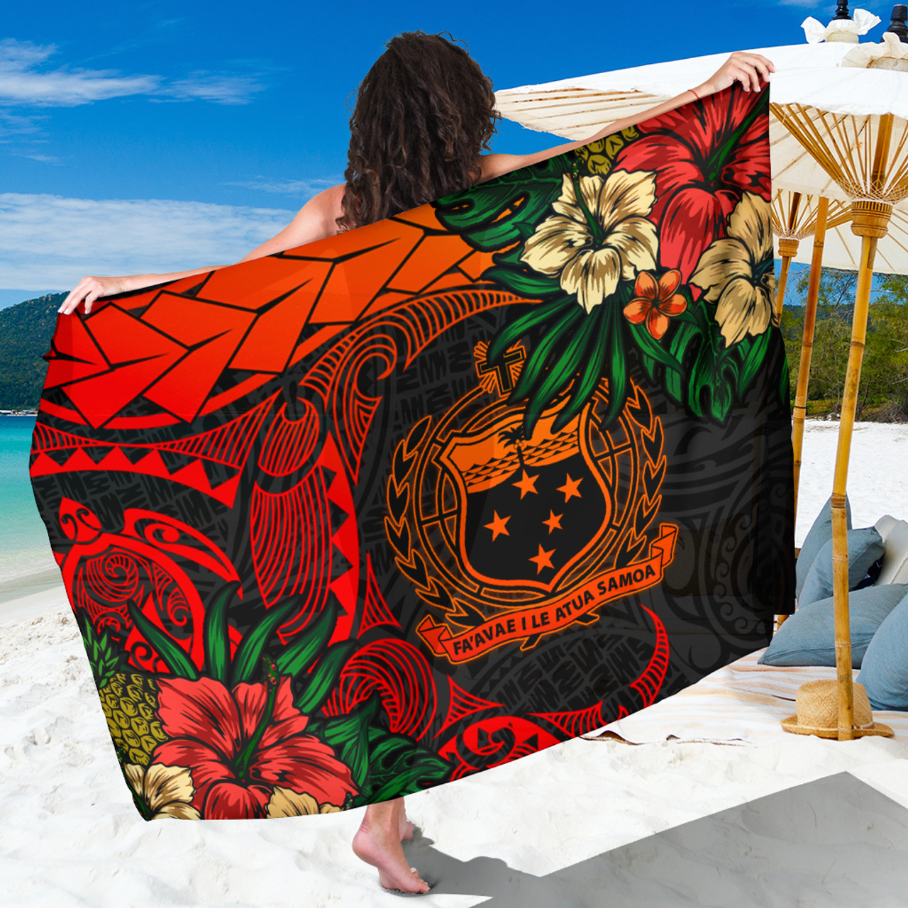 Samoa Sarong Polynesian Turtle Tropical