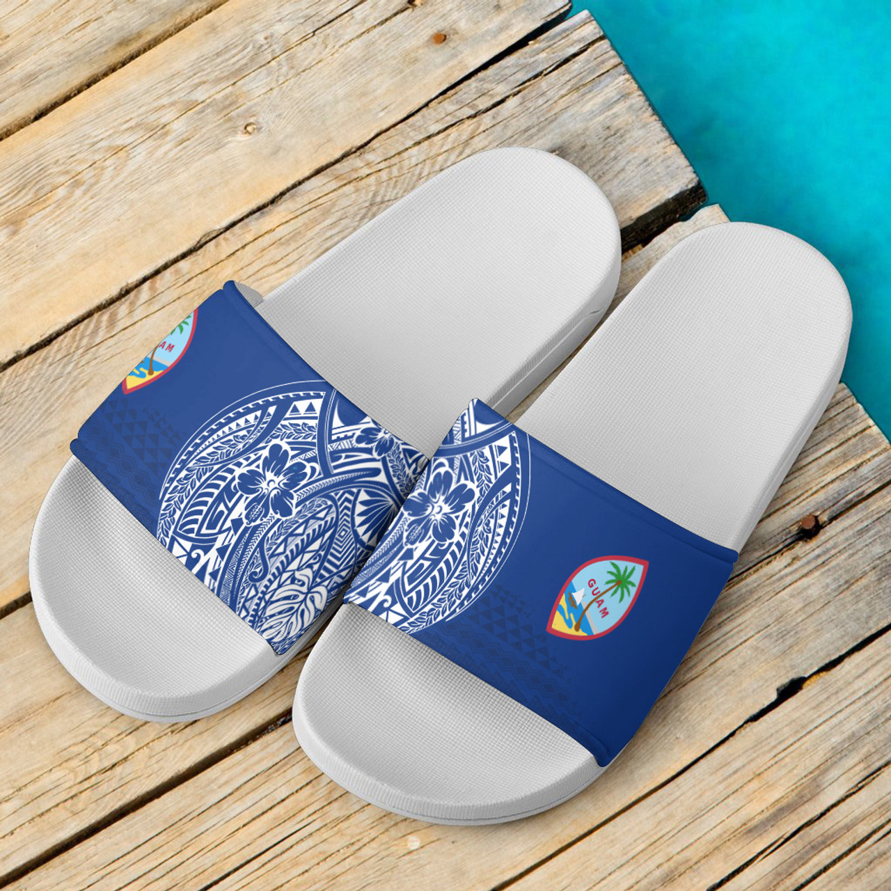 Guam Sandals Polynesian Flag With Coat Of Arms