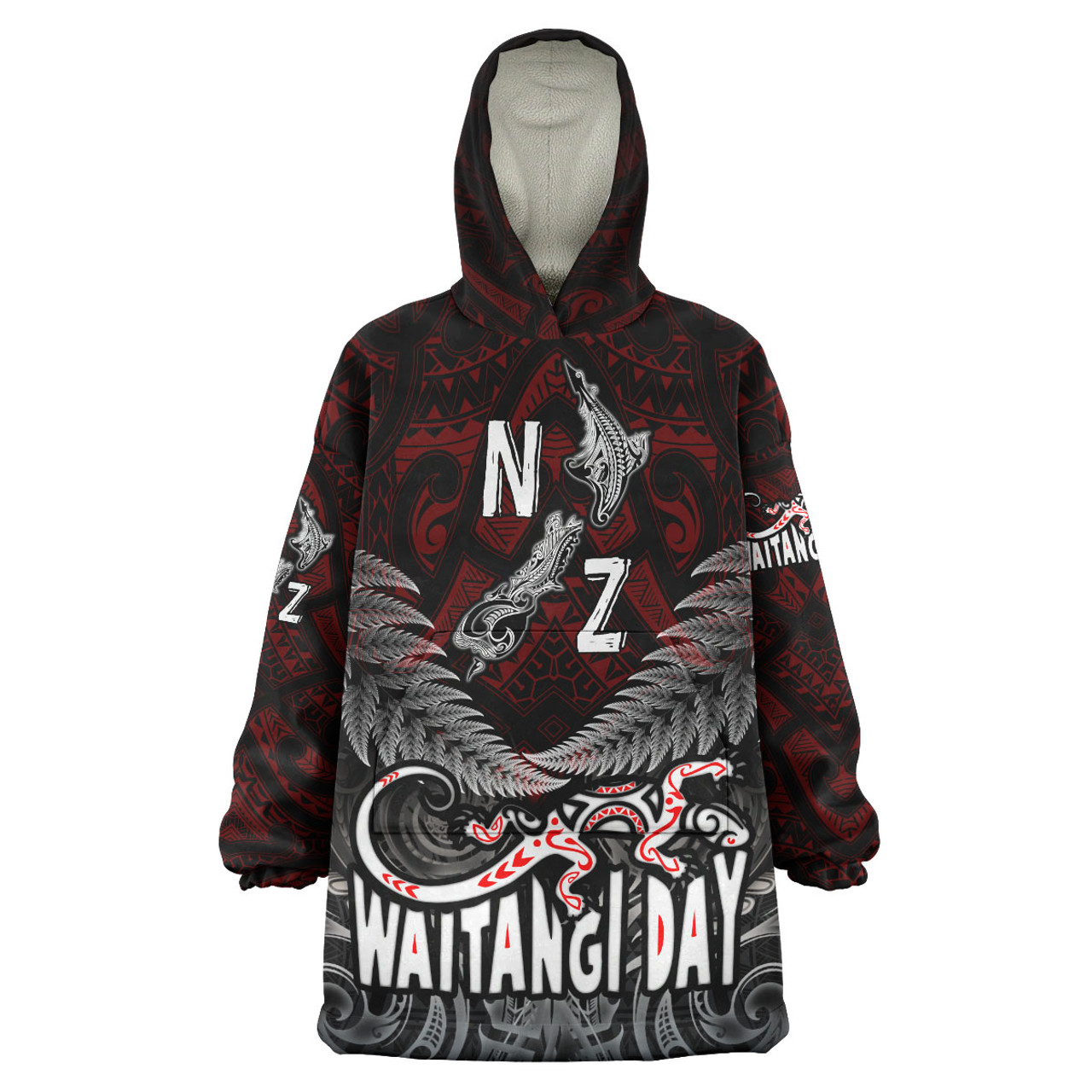 New Zealand Snug Hoodie - Waitangi Day New Zealand Map Silver Fern