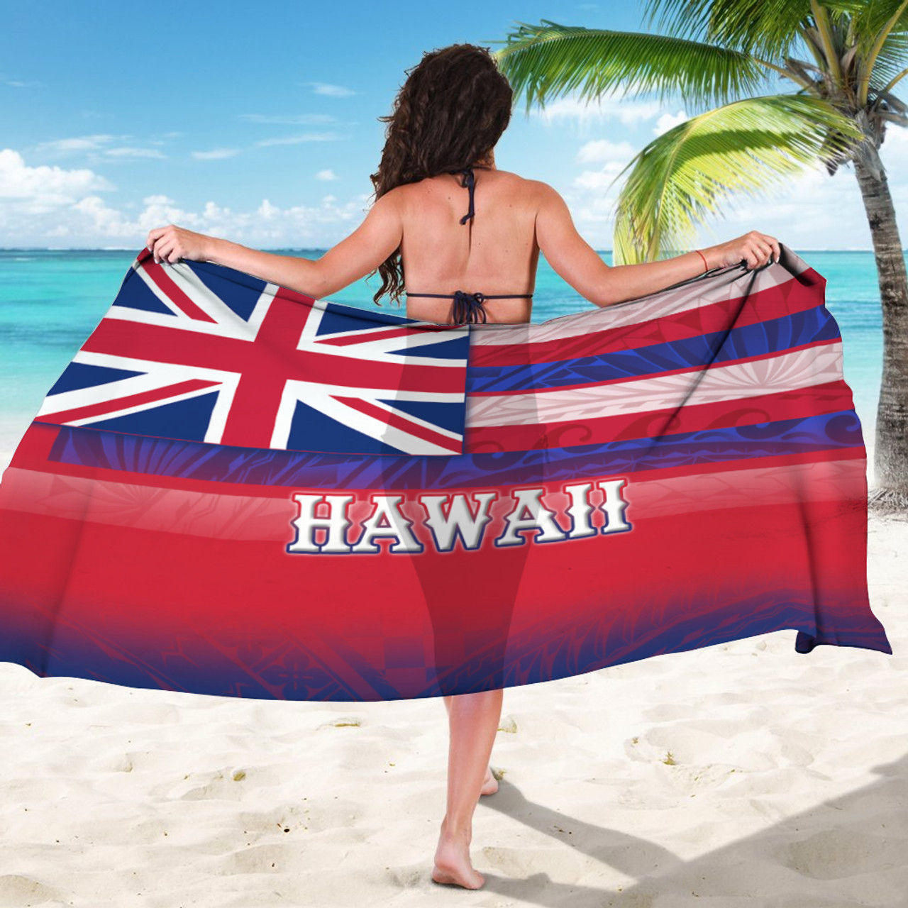 Hawaii Flag Color With Traditional Patterns Sarong